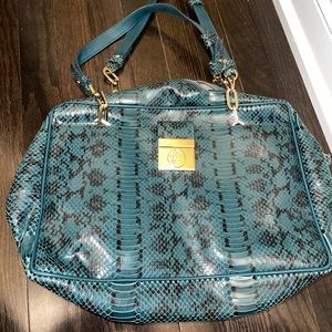 Versace collection green animal print purse!!